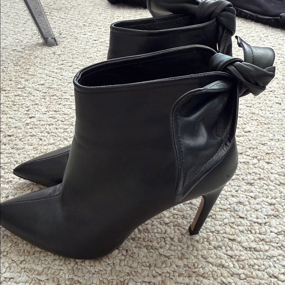 Dior leather bow booties